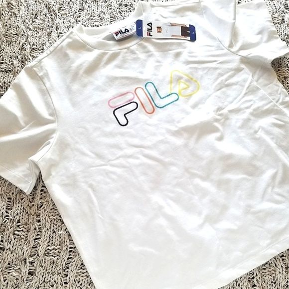 White FILA boxy t-shirt - Picture 1 of 3